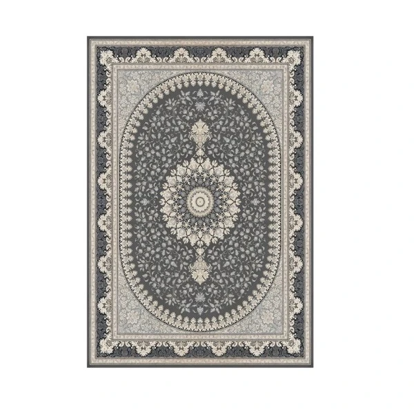 فرش ماشینی 1200 شانه زمینه طوسی حاشیه طوسی مدل فرشینه 