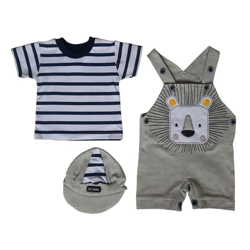 ست 3 تکه لباس نوزادی مدل شیرخان