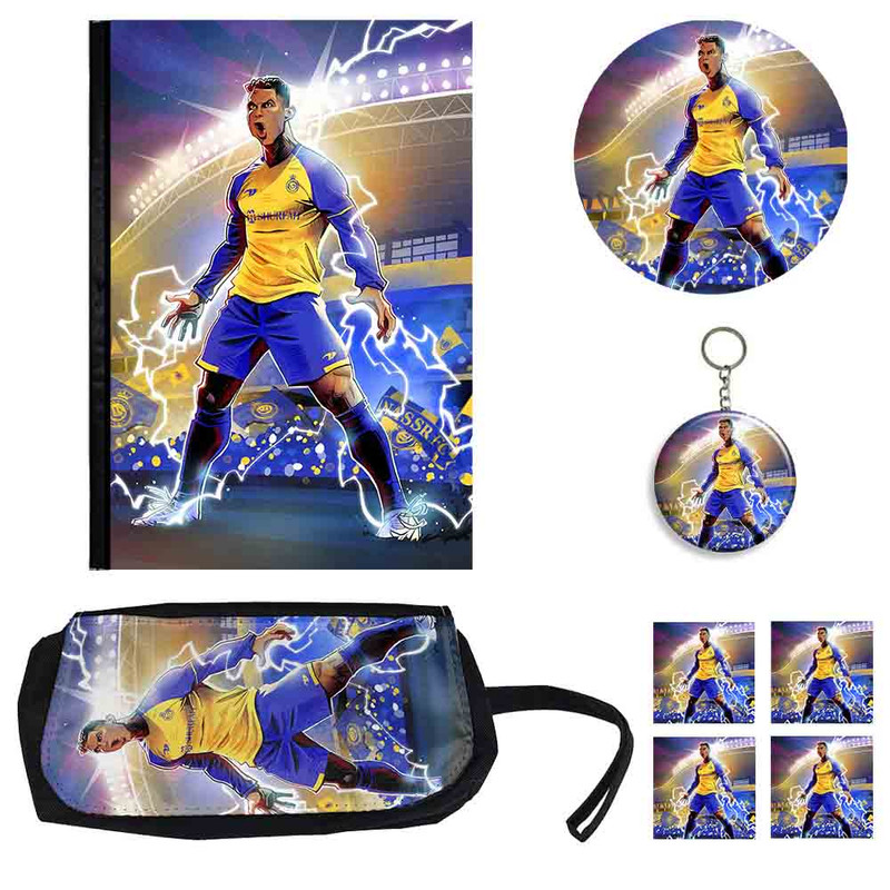 بسته لوازم تحریر مدل طرح کریستیانو رونالدو در النصر مدل Cristiano Ronaldo کد 03 بسته 8 عددي