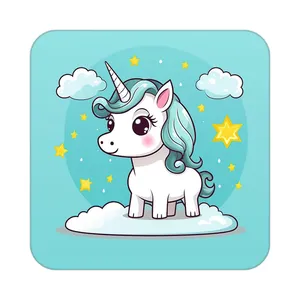 زیر لیوانی کاکتی طرح اسب تک شاخ و یونیکورن مدل mp31164