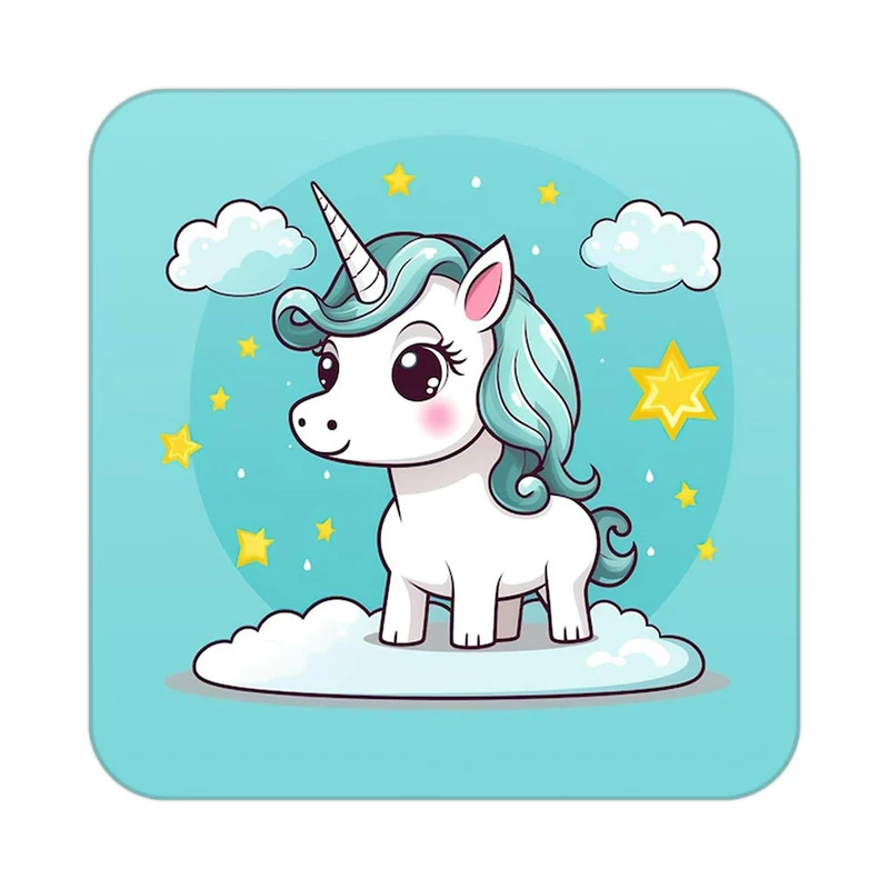 زیر لیوانی کاکتی طرح اسب تک شاخ و یونیکورن مدل mp31164