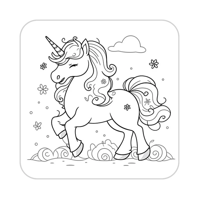 زیر لیوانی کاکتی طرح اسب تک شاخ و یونیکورن مدل mp30279