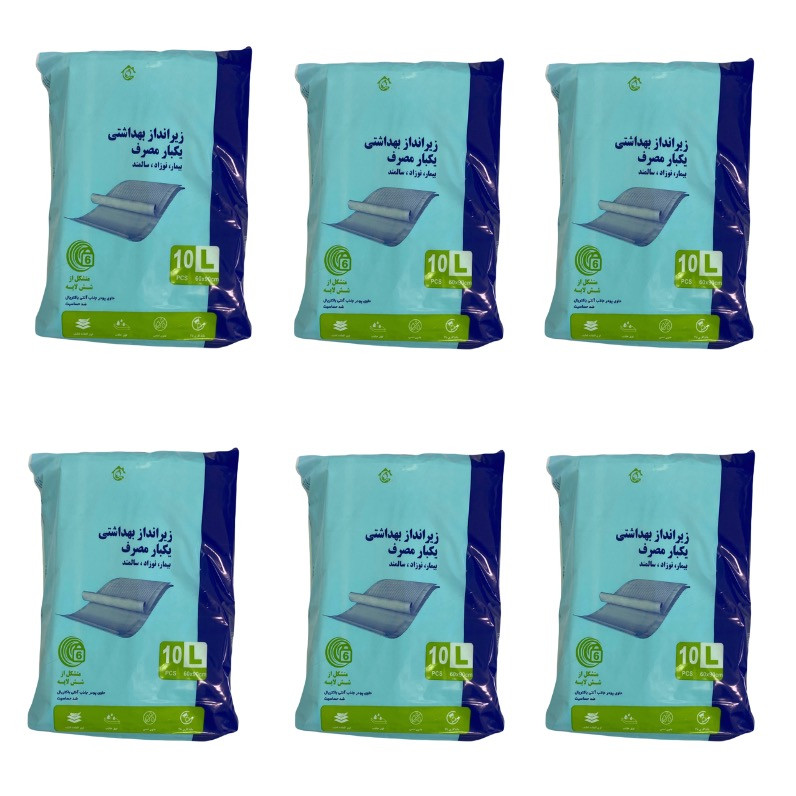 پد زیر انداز بهداشتی یکبار مصرف بیمار مدل DP6 مجموعه 6 عددی