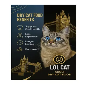 غذا خشک گربه بالغ لول کت مدل ADULT INDOOR DAILY فله طعم مرغ و ماهی وزن 1000گرم