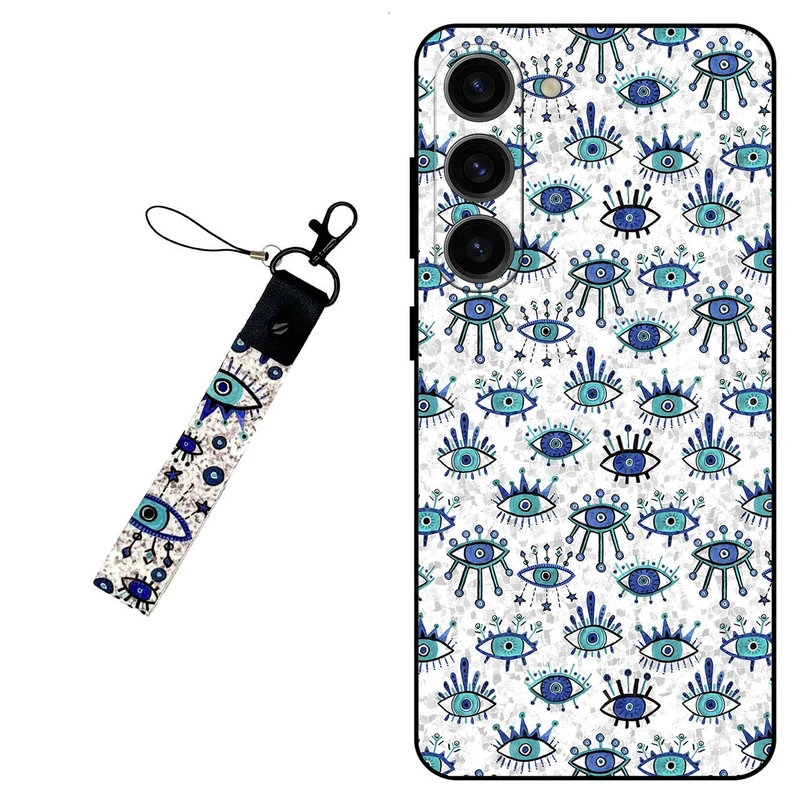 کاور مگافون طرح چشم نظر  مدل 6464 مناسب برای گوشی موبایل سامسونگ Galaxy S23 Plus به همراه بند مچی 