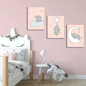 تابلو شاسی کودک مدل فیل ستاره ماه کد BYB1 مجموعه 3 عددی