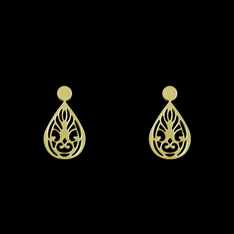 گوشواره طلا 18 عیار زنانه مدوپد مدل هندسی کد GA1-13947