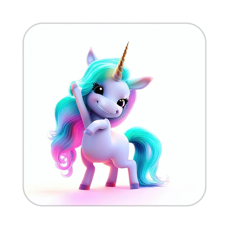 زیر لیوانی کاکتی طرح اسب تک شاخ و یونیکورن مدل mp32809