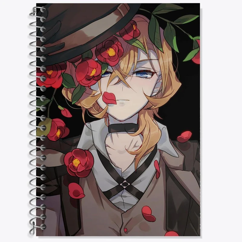 دفتر زبان 50 برگ خندالو مدل دو خط طرح ناکاهارا چویا انیمه سگ های ولگرد بانگو کد 11768