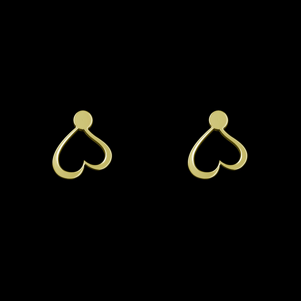 گوشواره طلا 18 عیار زنانه مدوپد مدل قلب کد GA1-10280