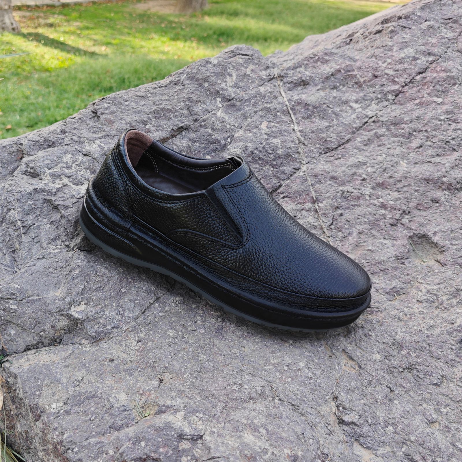 کفش طبی مردانه چرم تبریز مدل مطمئن رنگ مشکی  -  - 11