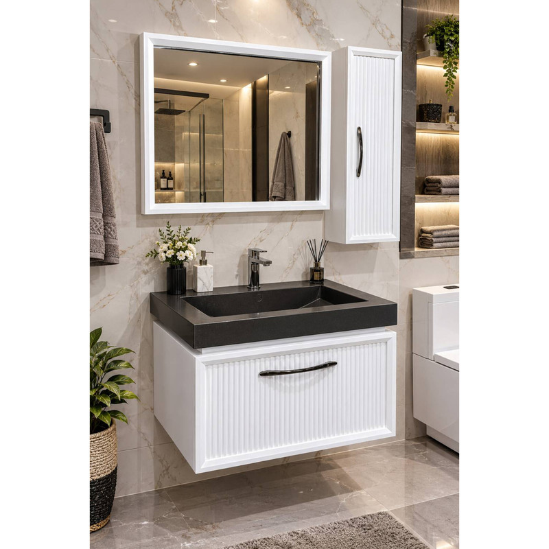 ست کابینت و روشویی مدل 3211 به همراه باکس و اینه