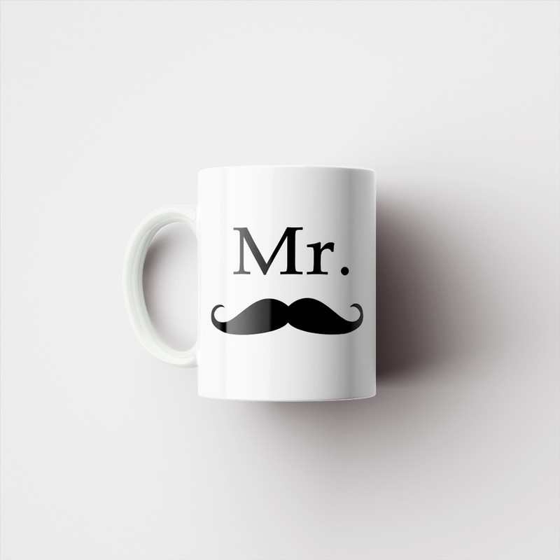 ماگ ناریکو طرح فانتزی مدل ست عاشقانه Mr  Mrs کد 02 مجموعه دو عددی