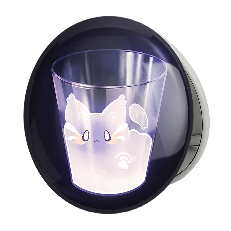 آینه جیبی خندالو طرح گربه حیوانات بامزه مدل تاشو کد 21046 