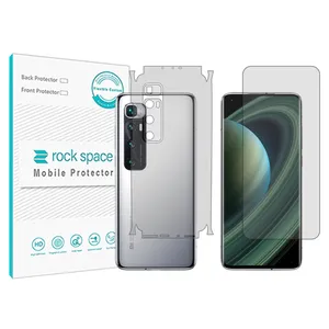 Rockspace transparent screen protector HyGEL model suitable for Xiaomi Mi 10 Ultra mobile phone along with the back of the phone