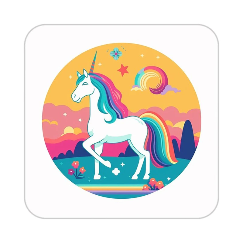 زیر لیوانی کاکتی طرح اسب تک شاخ و یونیکورن مدل mp32269