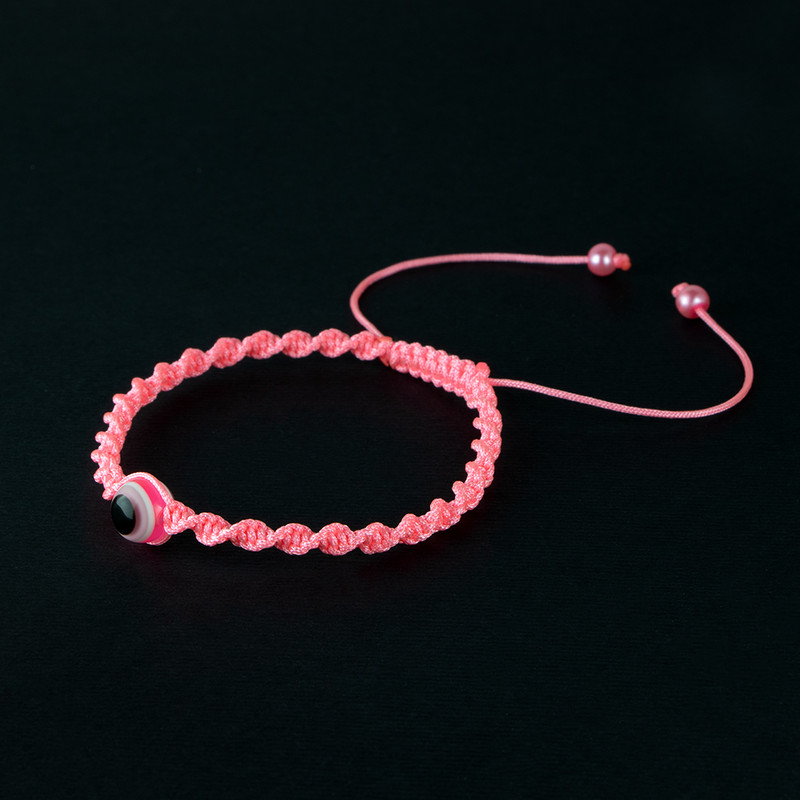 دستبند مدل بافت پیجی طرح چشم نظر ZA-CHP02