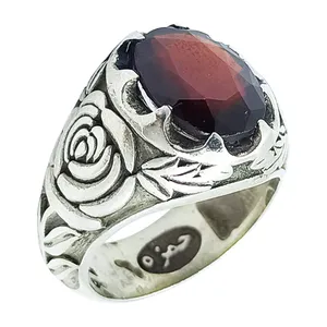 انگشتر نقره مردانه سلین کالا مدل گارنت ce-As230