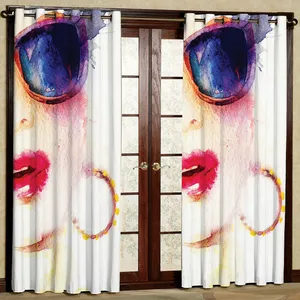   پرده مدل دختر مخمل پانچی کد 613 سایز 140x280 سانتی متر