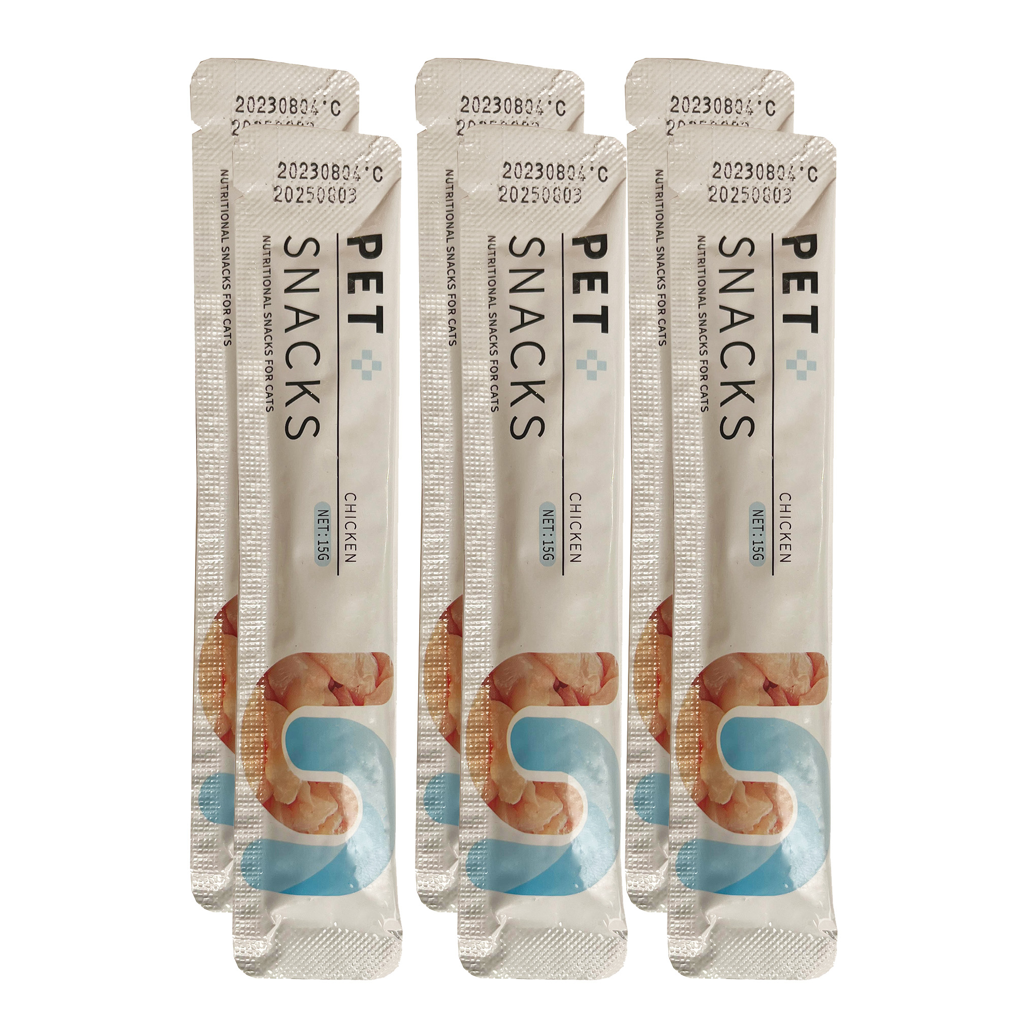 بستنی گربه مدل پت اسنک مرغ وزن 15 گرم مجموعه 6 عددی