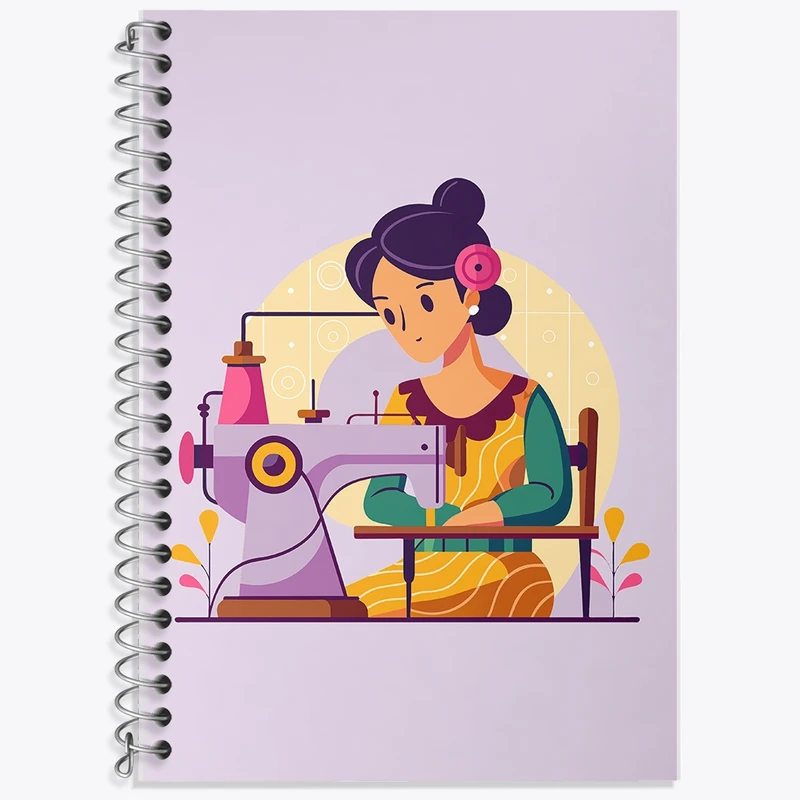 دفتر زبان 50 برگ خندالو مدل دو خط طرح خیاط کد F2903