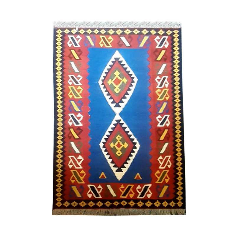 گلیم دستباف سه متری طرح لوزی مدل AG20