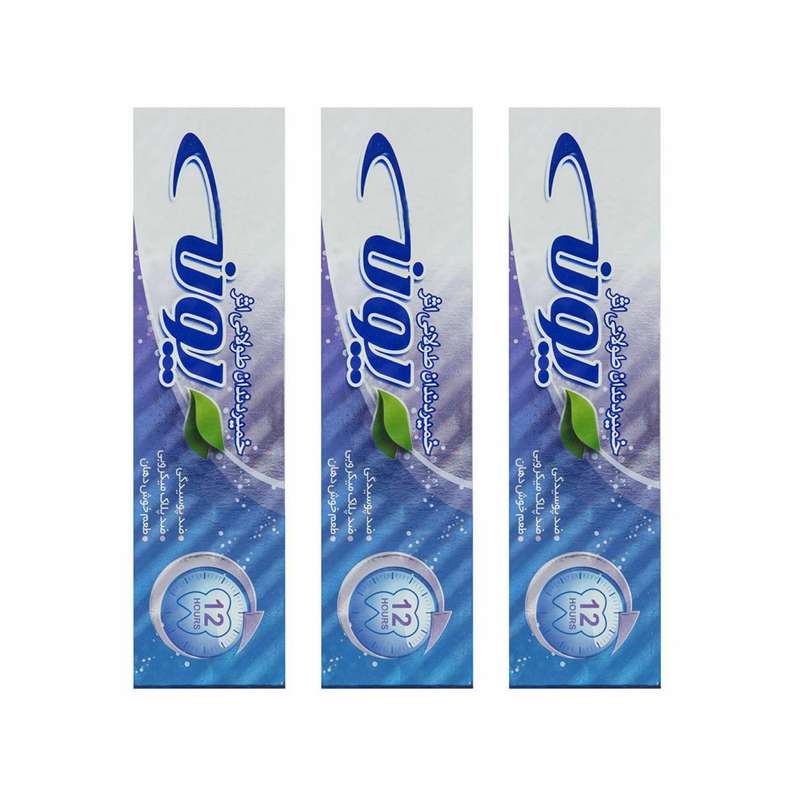 خمیر دندان پونه مدل طولانی اثر حجم 100 میلی‌لیتر بسته 3 عددی