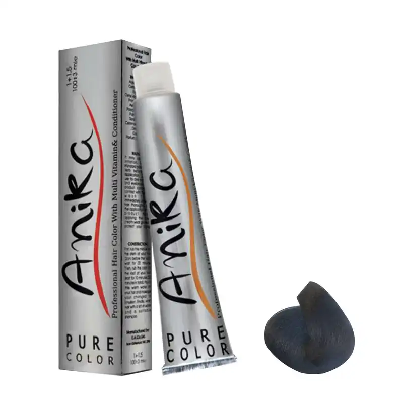 رنگ مو آنیکا سری Ash شماره 1.1حجم 100 میلی لیتر رنگ مشکی پرکلاغی