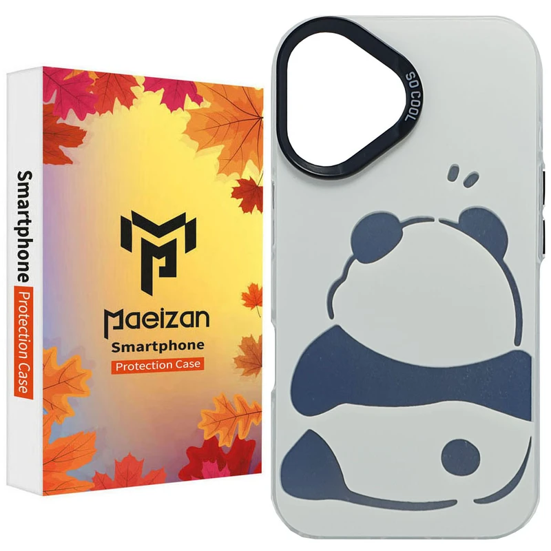 کاور پاییزان مدل پاندا خسته طرح لاکچری مناسب برای گوشی موبایل اپل IPhone 16
