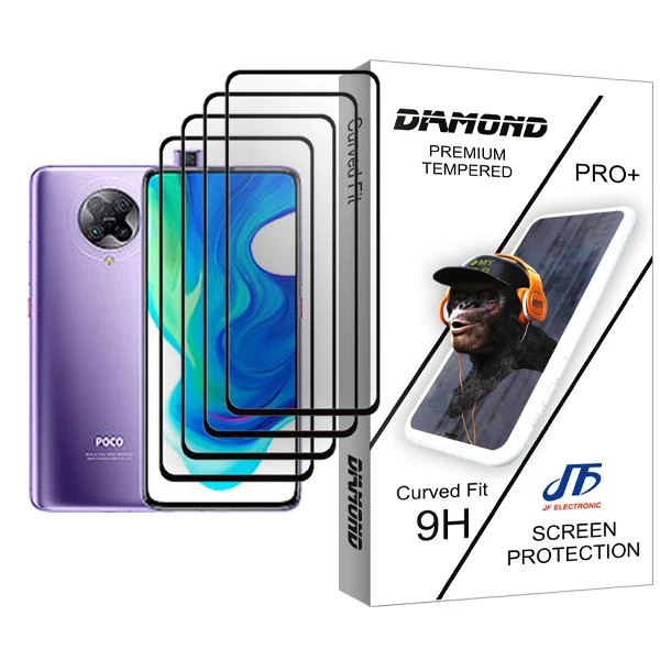 محافظ صفحه نمایش جی اف مدل Diamond Glass MIX004 مناسب برای گوشی موبایل شیائومی Poco F2 Pro بسته چهار عددی