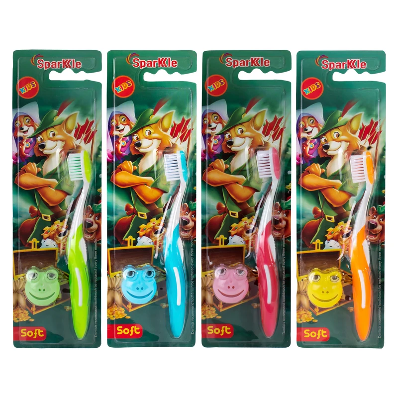 مسواک کودک اسپارکل مدل S14 با برس نرم مجموعه 4 عددی