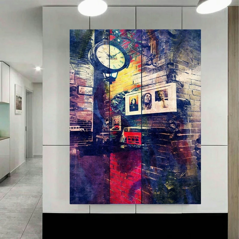 تابلو بوم طرح دیوار قدیمی مدل باب مارلی کد AR2547