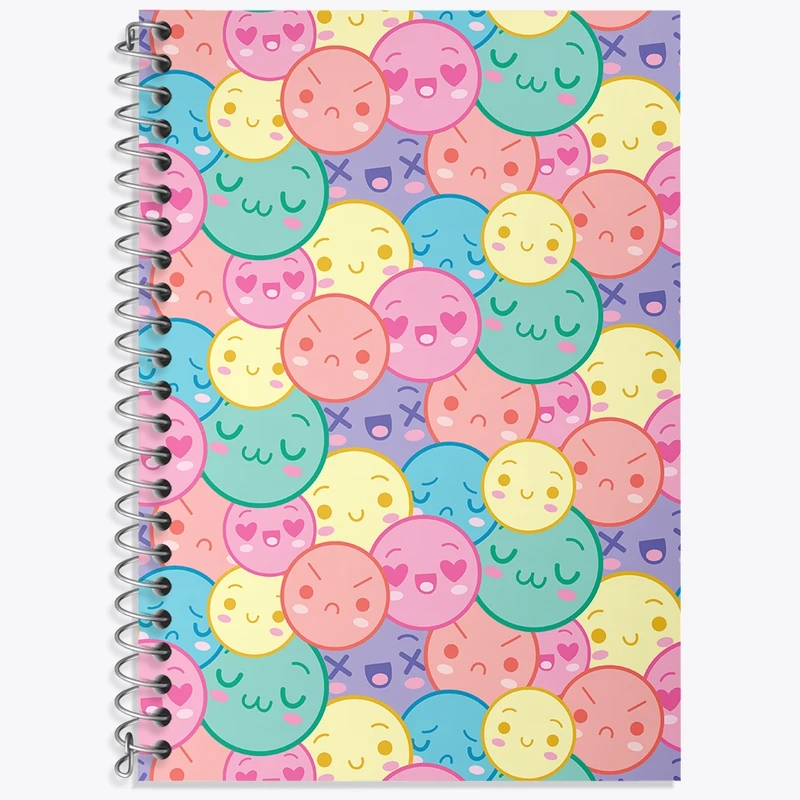 دفتر زبان 50 برگ خندالو مدل سه خط طرح ایموجی کد N332