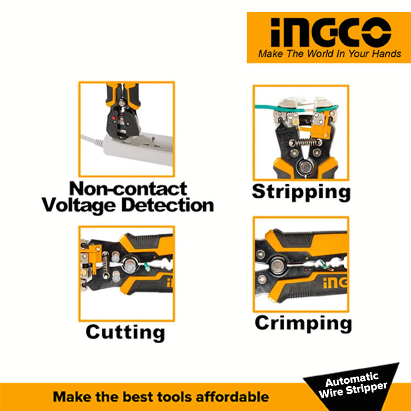 انبر سیم لخت کن اینکو مدل HWSP-102418 سایز 1/4-8 اینچ