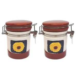 ست جا ادویه دنیلی طرح گل کد V4-190SunFlowerX2 مجموعه 2 عددی