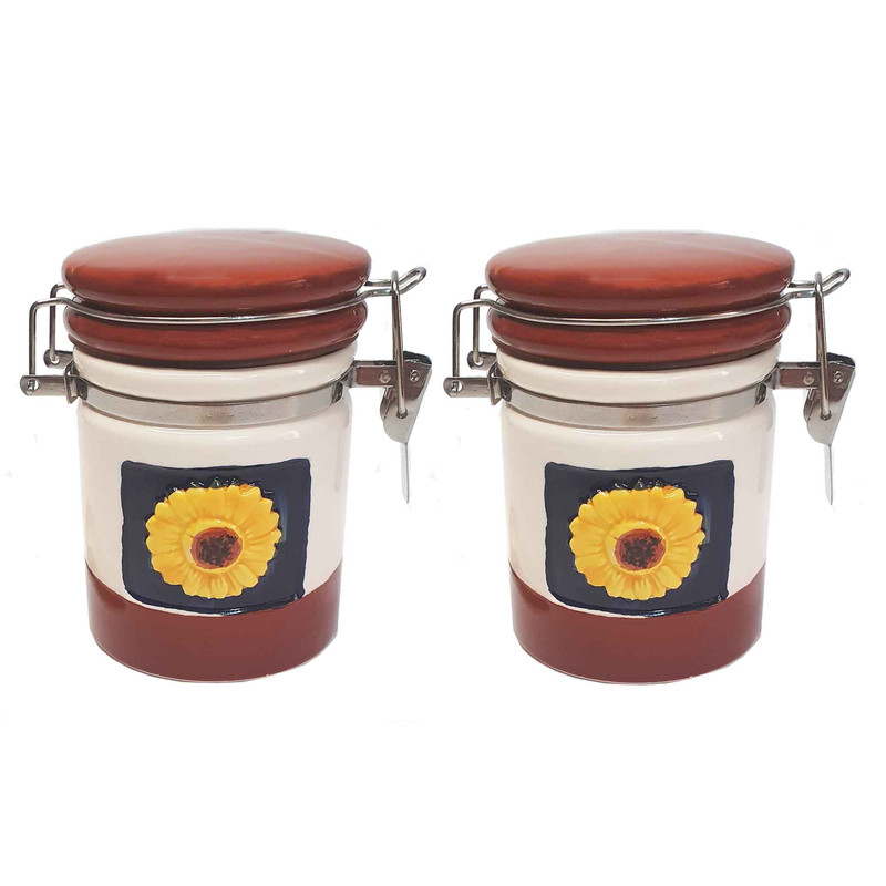 ست جا ادویه دنیلی طرح گل کد V4-190SunFlowerX2 مجموعه 2 عددی