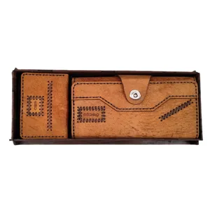 ست هدیه مردانه مدل چرم طبیعی بزی دقت Sch-t2