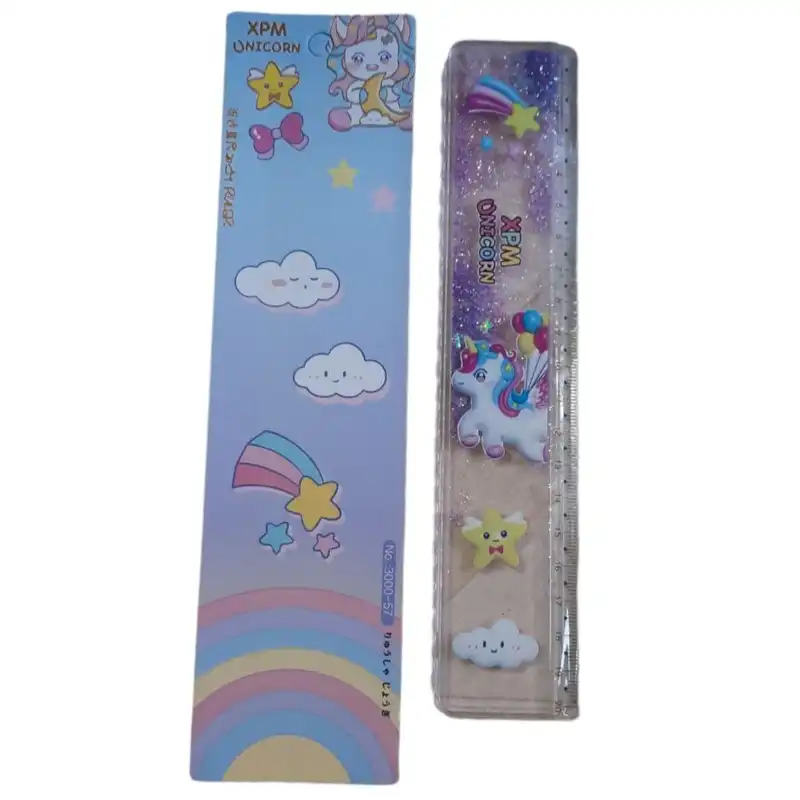 خط کش 20 سانتی متر مدل آکواریومی طرح یونیکورن کد 01