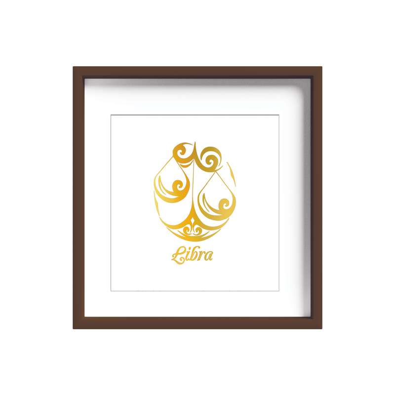 تابلوطلاکوب زرکات طرح ماه تولد مهر مدل Libra