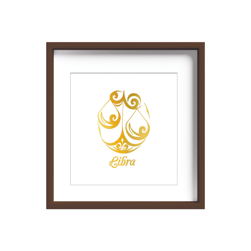 تابلوطلاکوب زرکات طرح ماه تولد مهر مدل Libra