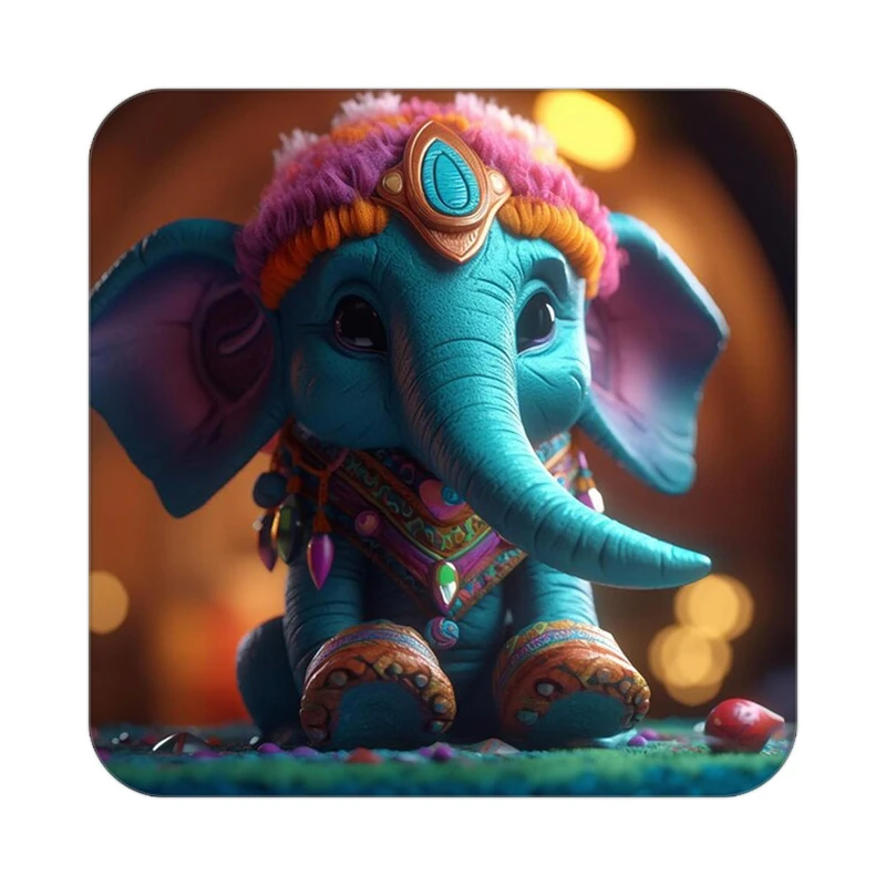 زیر لیوانی کاکتی طرح حیوانات رنگی مدل mp25572