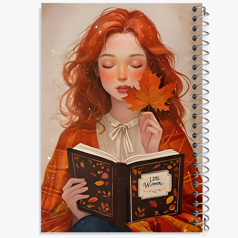 دفتر نقاشی 50 برگ خندالو طرح دختر و پاییز کد F6684