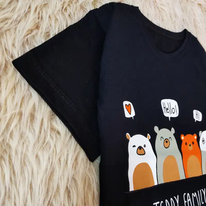 تی شرت آستین کوتاه بچگانه مدل کراپ HI