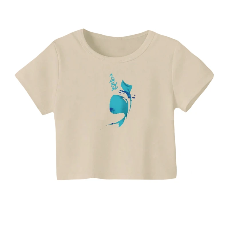 کراپ‌ تی‌شرت آستین کوتاه زنانه مدل و