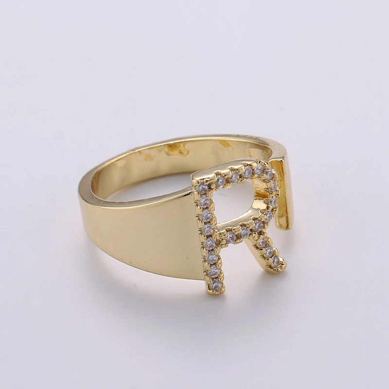  انگشتر طلا 18 عیار زنانه قیراط طرح R کد GH3413