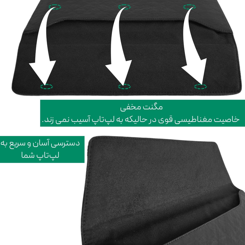 کاور لپ تاپ پِروین مدل LC-23 مناسب برای مک بوک 13 تا 13.6 اینچ به همراه کیف لوازم جانبی