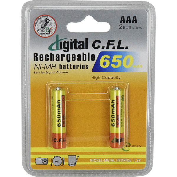 باتری نیم قلمی قابل شارژ سی.اف.ال مدل QN_550 بسته 2 عددی
