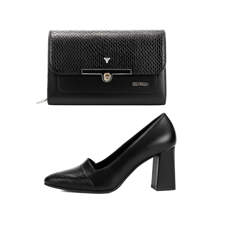 عکس شماره 6 : ست کیف و کفش زنانه چرم یلسان مدل لیندا کد tara-mrv-912-zrk