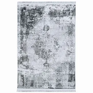 فرش ماشینی ایپک مدل وینتیج زمینه خاکستری