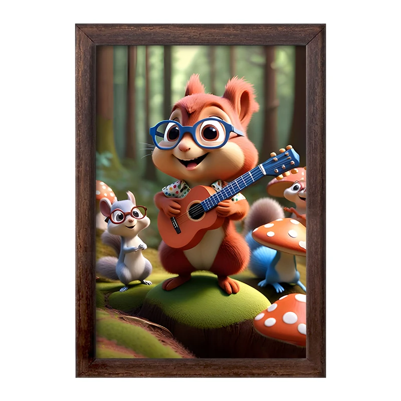 تابلو خندالو طرح سنجاب نوازنده کد F7786